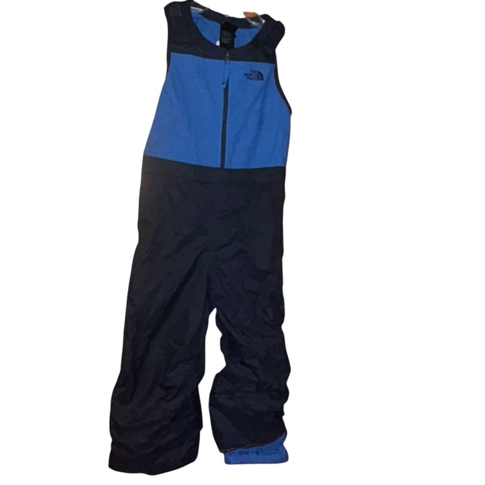 The North Face Bibs Snowpants blue Fleece Overalls child kids size 5
